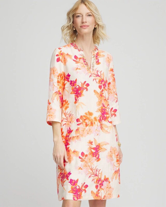 Embellished Linen Kurta Dress - image 1
